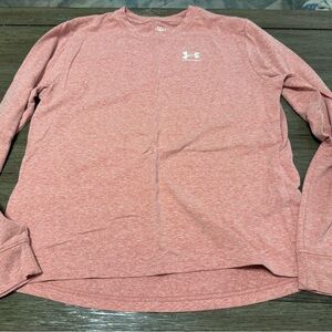 Under Armour Kids Long Sleeve Tee in Coral Heather